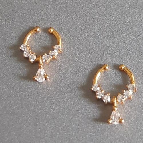 Gold Plated Septums with Sparkling CZ Stones