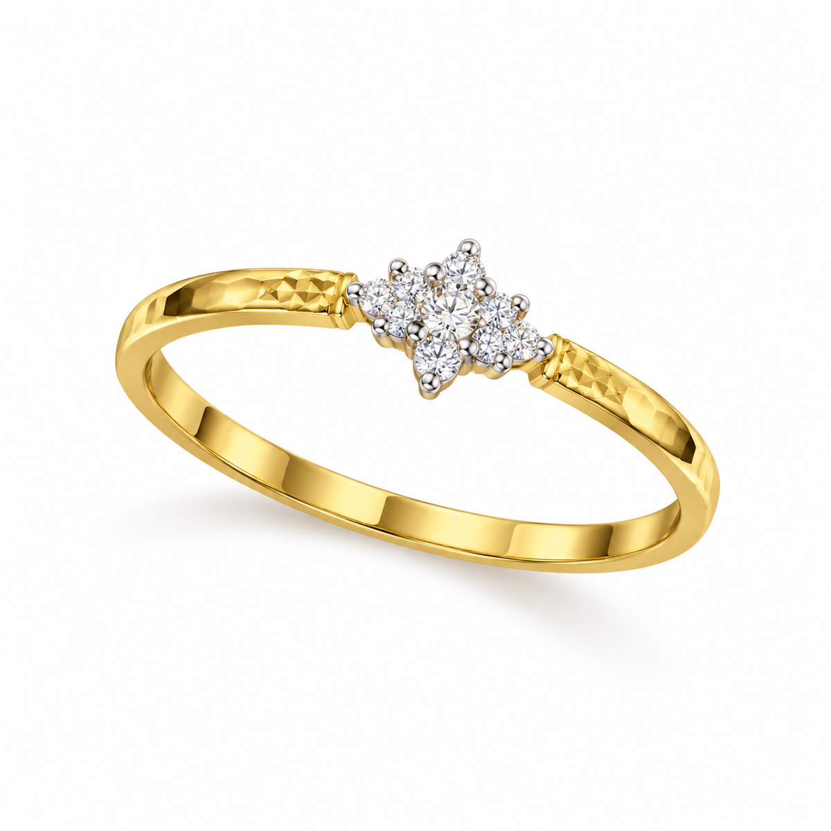 Diamond Floral Cluster Ring