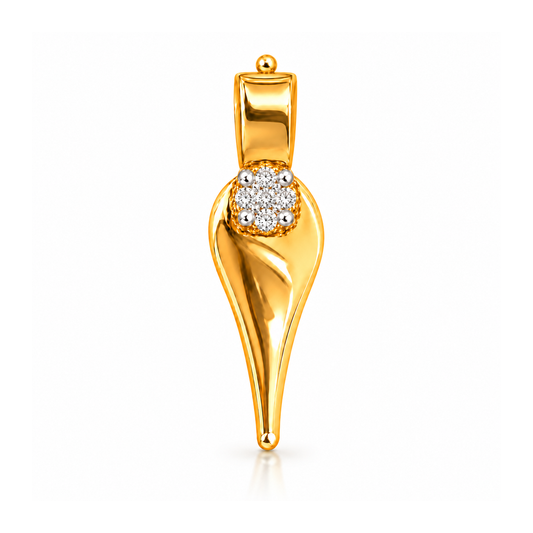Diamond Cluster Teardrop Gold Pendant