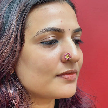 Ruby Lakshmi Golden Nosepin