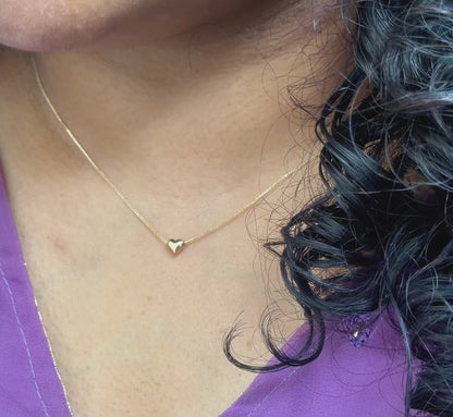18K Gold Sculpted Heart Chain – 18 Inch