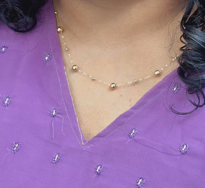 18K Gold Alternating Ball Chain – 18 Inch